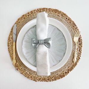 Stylish Bow Napkin Rings – Shiny Silver - Handmade - Wedding Party Event Planner